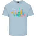 Jazz Lover Musical Instruments Guitar Kids T-Shirt Childrens Light Blue