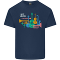 Jazz Lover Musical Instruments Guitar Kids T-Shirt Childrens Navy Blue
