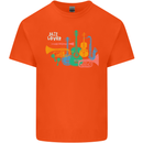 Jazz Lover Musical Instruments Guitar Kids T-Shirt Childrens Orange