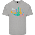Jazz Lover Musical Instruments Guitar Kids T-Shirt Childrens Sports Grey