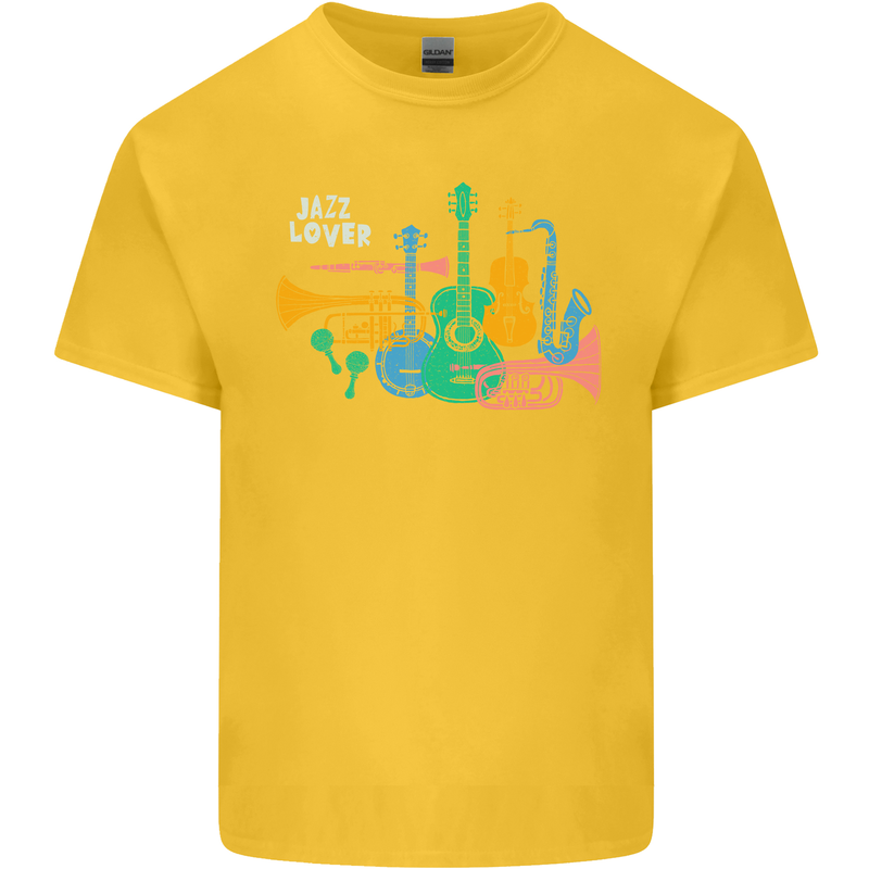Jazz Lover Musical Instruments Guitar Kids T-Shirt Childrens Yellow