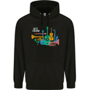 Jazz Lover Musical Instruments Guitar Mens 80% Cotton Hoodie Black