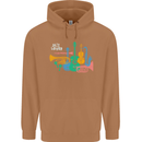 Jazz Lover Musical Instruments Guitar Mens 80% Cotton Hoodie Caramel Latte