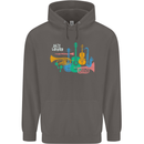 Jazz Lover Musical Instruments Guitar Mens 80% Cotton Hoodie Charcoal