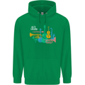 Jazz Lover Musical Instruments Guitar Mens 80% Cotton Hoodie Irish Green