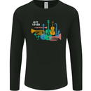 Jazz Lover Musical Instruments Guitar Mens Long Sleeve T-Shirt Black