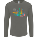 Jazz Lover Musical Instruments Guitar Mens Long Sleeve T-Shirt Charcoal