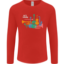 Jazz Lover Musical Instruments Guitar Mens Long Sleeve T-Shirt Red