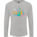 Jazz Lover Musical Instruments Guitar Mens Long Sleeve T-Shirt Sports Grey