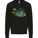 Jazz Lover Musical Instruments Guitar Mens Sweatshirt Jumper Black