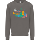 Jazz Lover Musical Instruments Guitar Mens Sweatshirt Jumper Charcoal