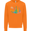 Jazz Lover Musical Instruments Guitar Mens Sweatshirt Jumper Orange
