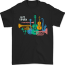 Jazz Lover Musical Instruments Guitar Mens T-Shirt 100% Cotton Black
