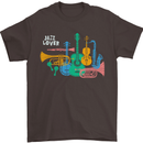 Jazz Lover Musical Instruments Guitar Mens T-Shirt 100% Cotton Dark Chocolate