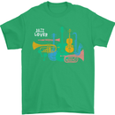 Jazz Lover Musical Instruments Guitar Mens T-Shirt 100% Cotton Irish Green