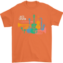 Jazz Lover Musical Instruments Guitar Mens T-Shirt 100% Cotton Orange