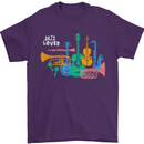 Jazz Lover Musical Instruments Guitar Mens T-Shirt 100% Cotton Purple