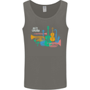 Jazz Lover Musical Instruments Guitar Mens Vest Tank Top Charcoal