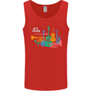 Jazz Lover Musical Instruments Guitar Mens Vest Tank Top Red