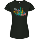 Jazz Lover Musical Instruments Guitar Womens Petite Cut T-Shirt Black