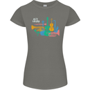 Jazz Lover Musical Instruments Guitar Womens Petite Cut T-Shirt Charcoal