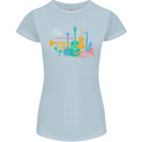 Jazz Lover Musical Instruments Guitar Womens Petite Cut T-Shirt Light Blue