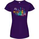Jazz Lover Musical Instruments Guitar Womens Petite Cut T-Shirt Purple