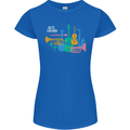 Jazz Lover Musical Instruments Guitar Womens Petite Cut T-Shirt Royal Blue