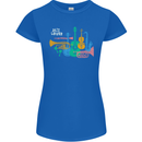 Jazz Lover Musical Instruments Guitar Womens Petite Cut T-Shirt Royal Blue