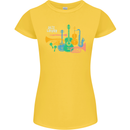 Jazz Lover Musical Instruments Guitar Womens Petite Cut T-Shirt Yellow