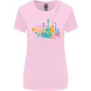 Jazz Lover Musical Instruments Guitar Womens Wider Cut T-Shirt Light Pink