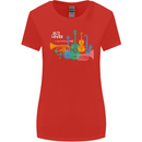 Jazz Lover Musical Instruments Guitar Womens Wider Cut T-Shirt Red