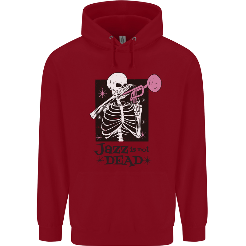 Jazz is Not Dead Skeleton Childrens Kids Hoodie Red
