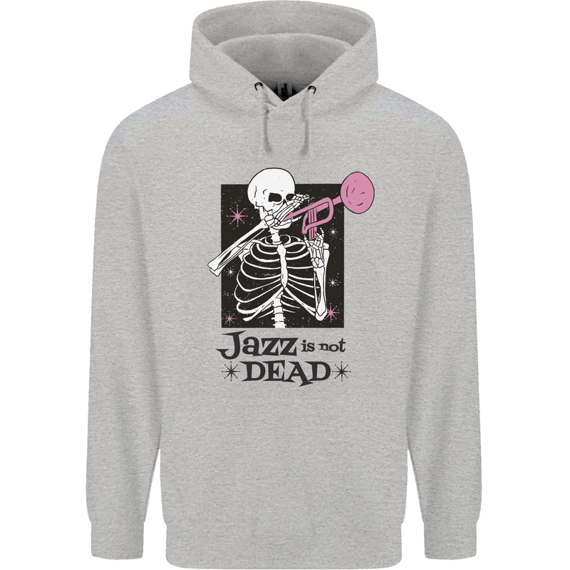 Jazz is Not Dead Skeleton Childrens Kids Hoodie Sports Grey