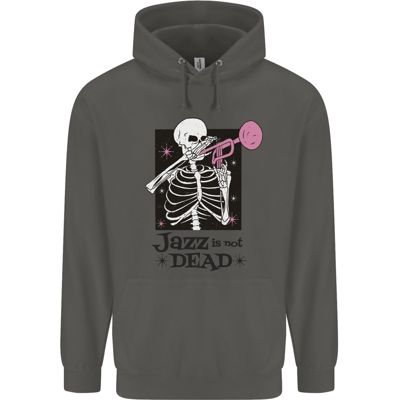 Jazz is Not Dead Skeleton Childrens Kids Hoodie Storm Grey