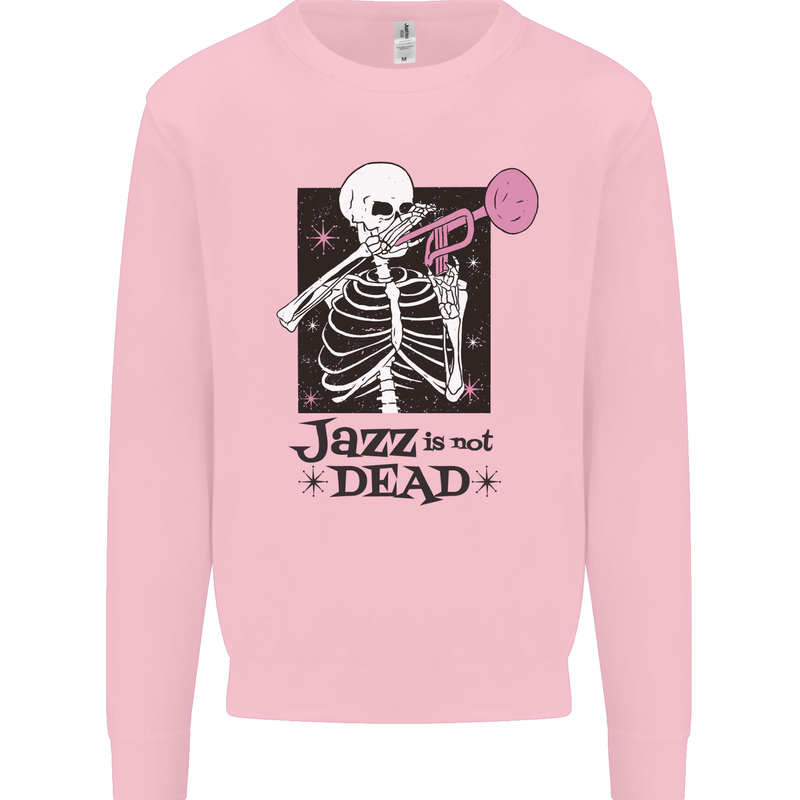 Jazz is Not Dead Skeleton Kids Sweatshirt Jumper Light Pink