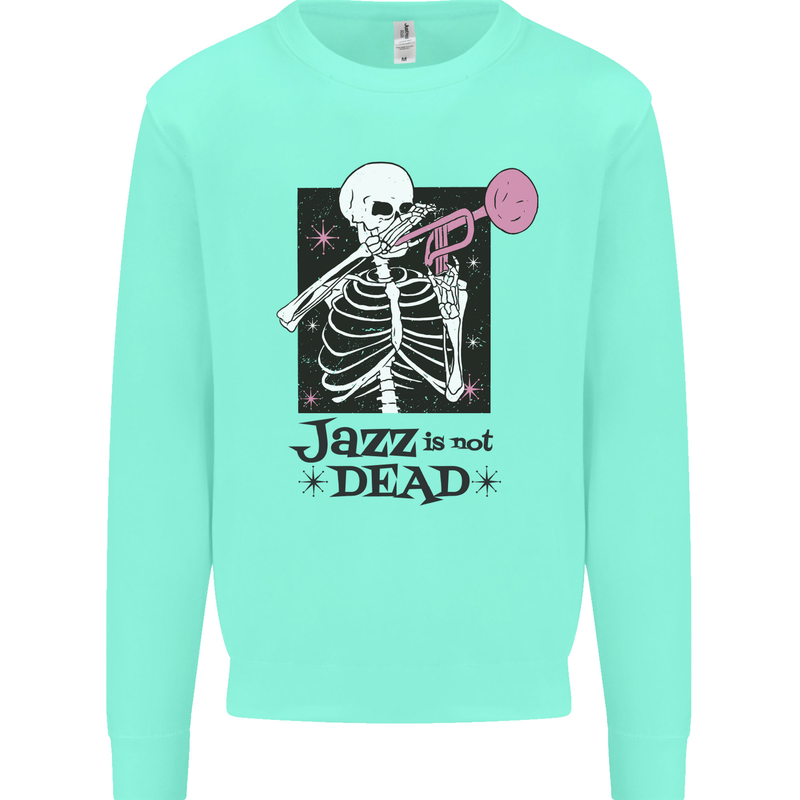 Jazz is Not Dead Skeleton Kids Sweatshirt Jumper Peppermint