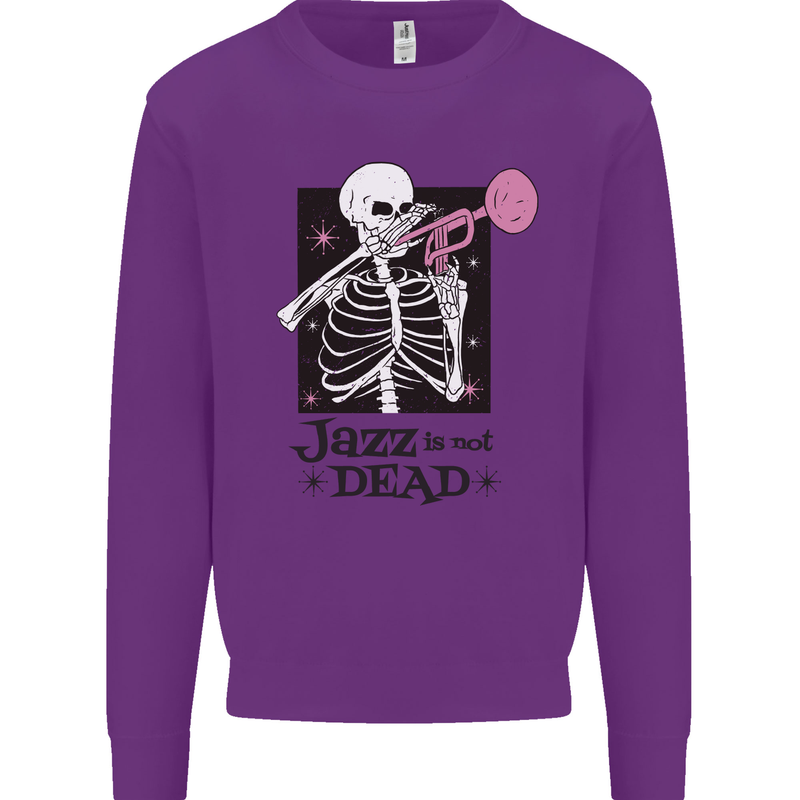 Jazz is Not Dead Skeleton Kids Sweatshirt Jumper Purple