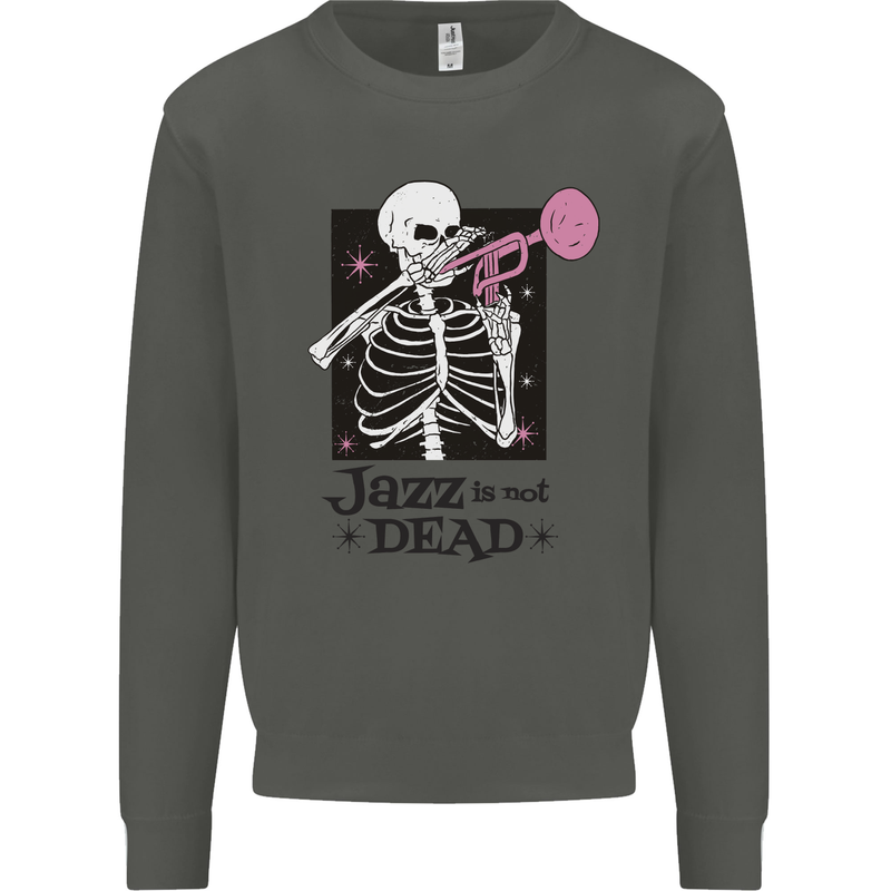 Jazz is Not Dead Skeleton Kids Sweatshirt Jumper Storm Grey
