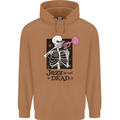 Jazz is Not Dead Skeleton Mens 80% Cotton Hoodie Caramel Latte