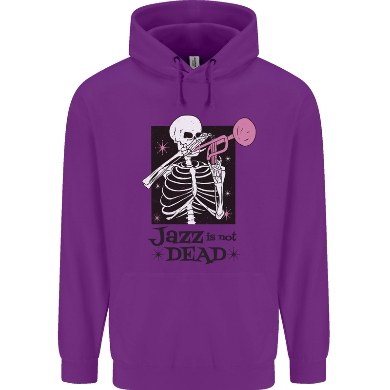 Jazz is Not Dead Skeleton Mens 80% Cotton Hoodie Purple