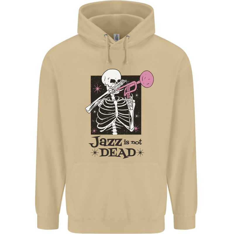 Jazz is Not Dead Skeleton Mens 80% Cotton Hoodie Sand