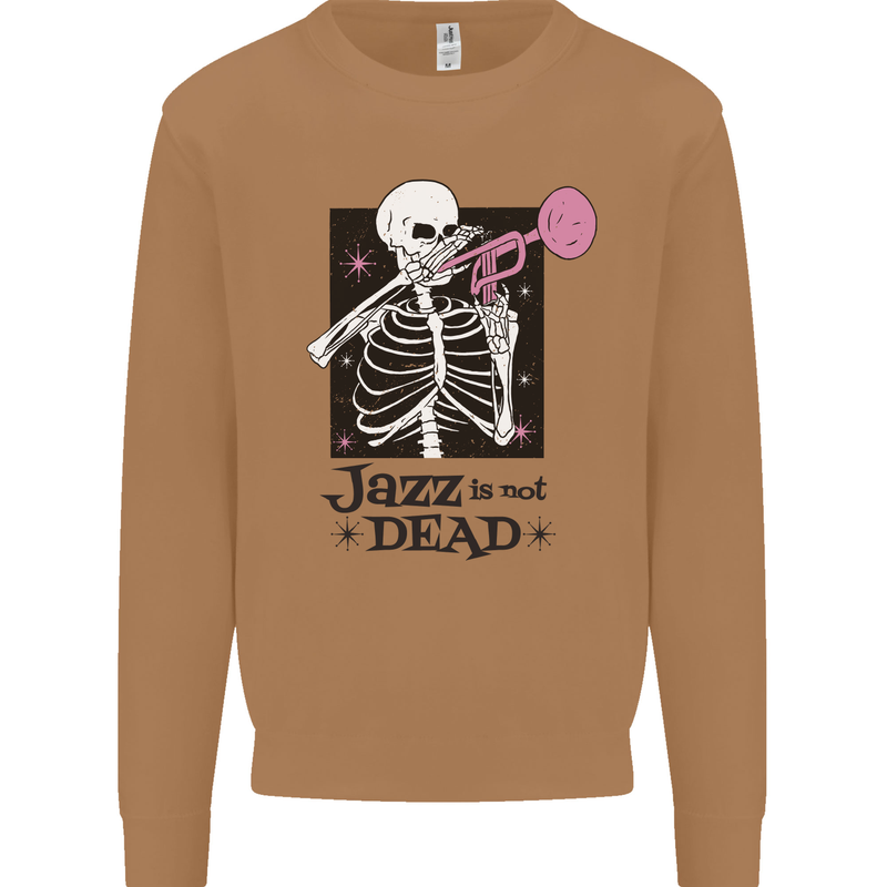 Jazz is Not Dead Skeleton Mens Sweatshirt Jumper Caramel Latte