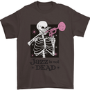 Jazz is Not Dead Skeleton Mens T-Shirt Cotton Gildan Dark Chocolate
