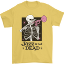 Jazz is Not Dead Skeleton Mens T-Shirt Cotton Gildan Yellow
