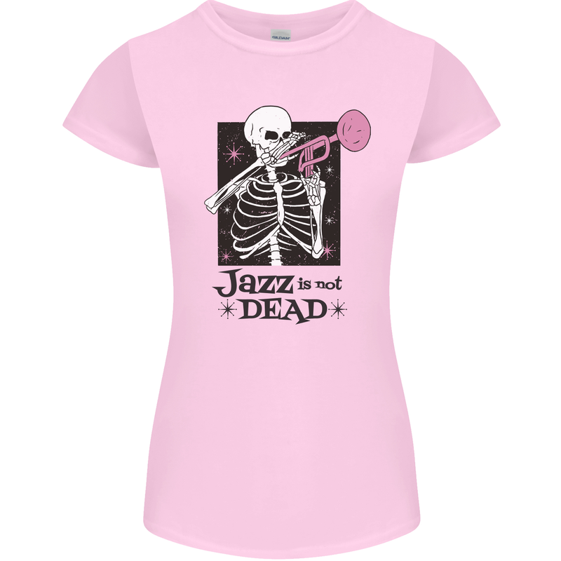 Jazz is Not Dead Skeleton Womens Petite Cut T-Shirt Light Pink