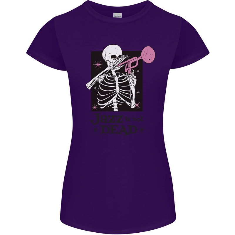 Jazz is Not Dead Skeleton Womens Petite Cut T-Shirt Purple