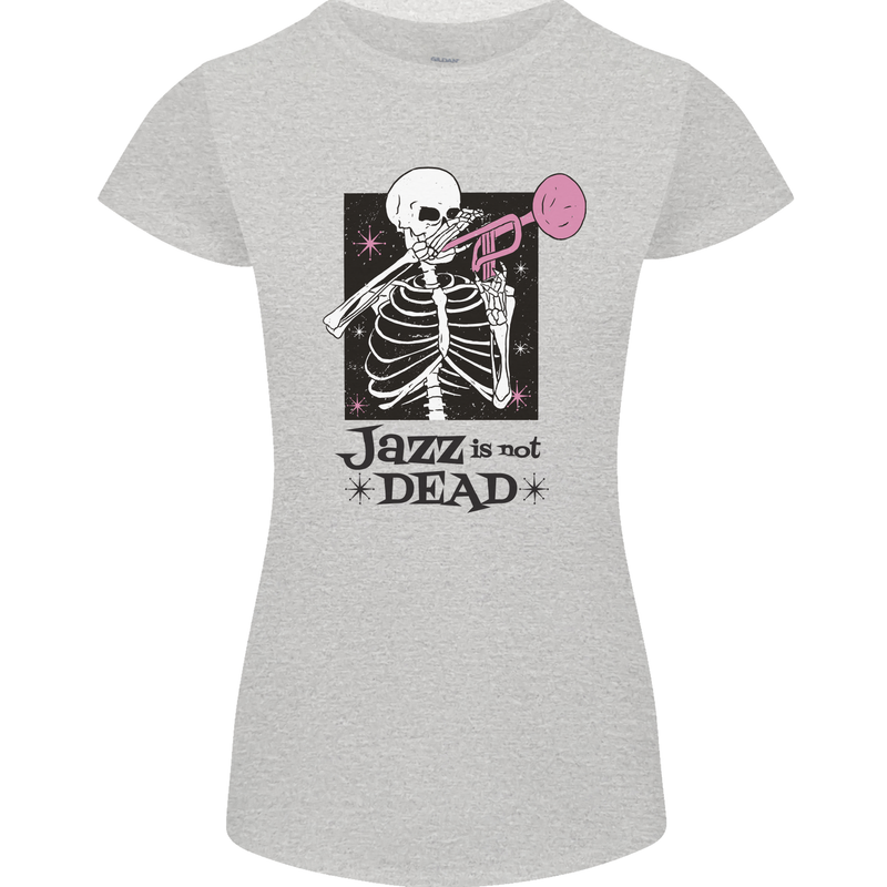 Jazz is Not Dead Skeleton Womens Petite Cut T-Shirt Sports Grey