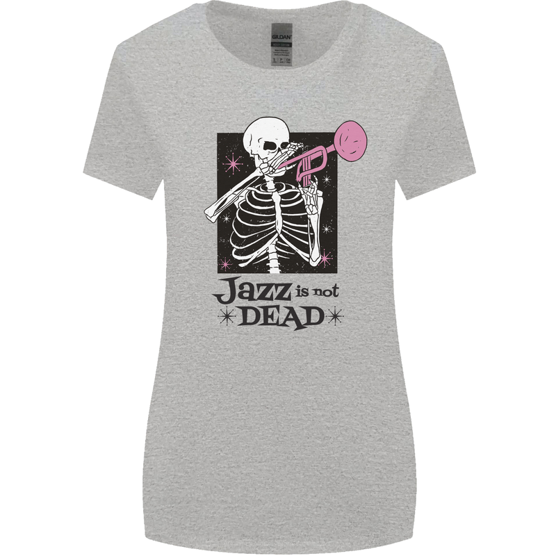 Jazz is Not Dead Skeleton Womens Wider Cut T-Shirt Sports Grey