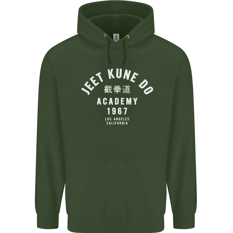 Jeet Kune Do Academy MMA Martial Arts Mens 80% Cotton Hoodie Forest Green